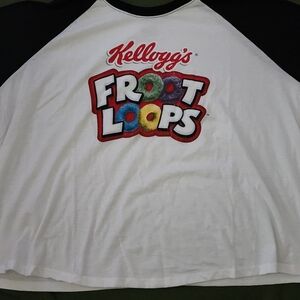 Torrid White and Black Froot Loops Crop Top